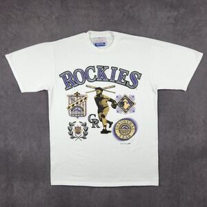 Vintage 1993 Colorado Rockies Inaugural Year Shirt Modamania Mens Large White